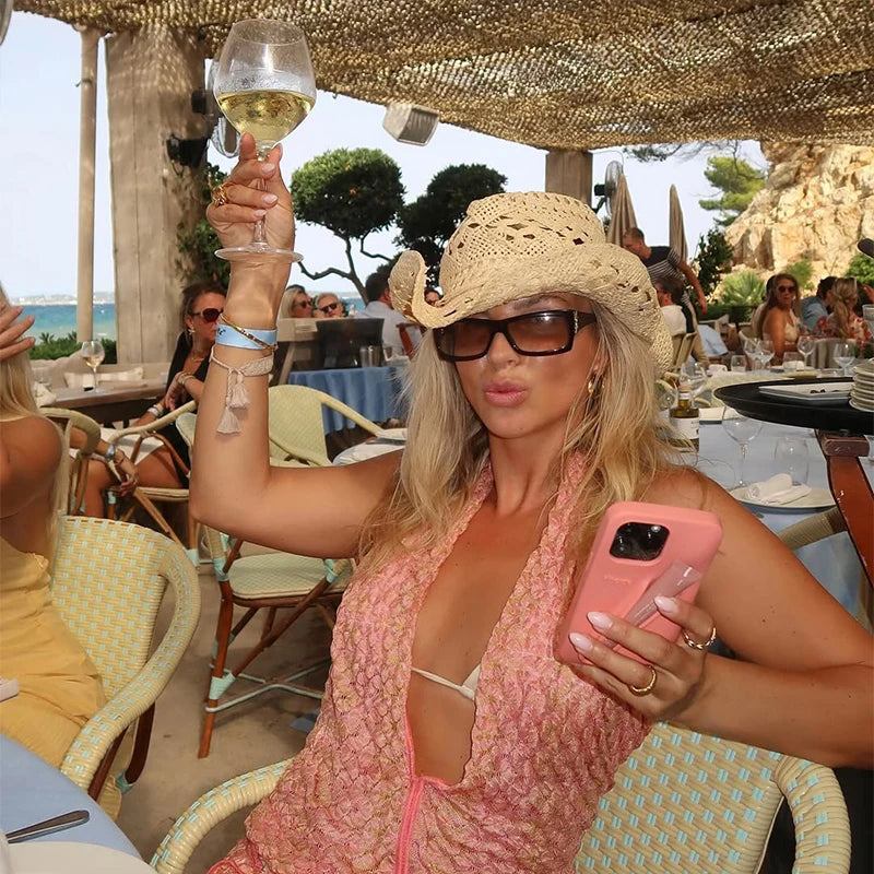 Cowboy Hat Woman Western Cowgirl Caps Women Cow Girl  Things Chapeau Femme Hats Accessories Vacation Compilation Straw Hat - OneLoveCanada