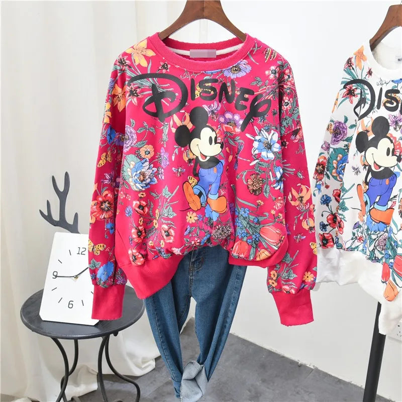 Women fashion cartoon print Hoodies Cartoon Korean Style Autumn Spring Sweatshirts Long Sleeve Clothes Harajuku Hoodies Casuals