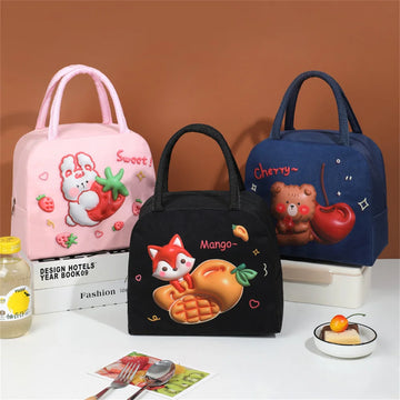 Cartoon Bento Bag Students Portable Lunch Bag Children's Cartoon Fun Lunch Bag Insulation