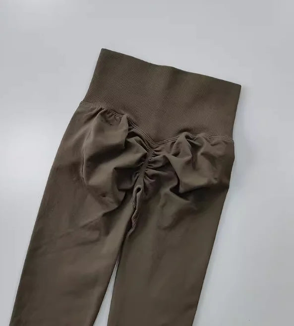 Seamless Sport Yoga High Waist Pants Leggings Sport See Through Yoga Gym Running Quick Dry Pants Scrunch Butt Pants - OneLoveCanada