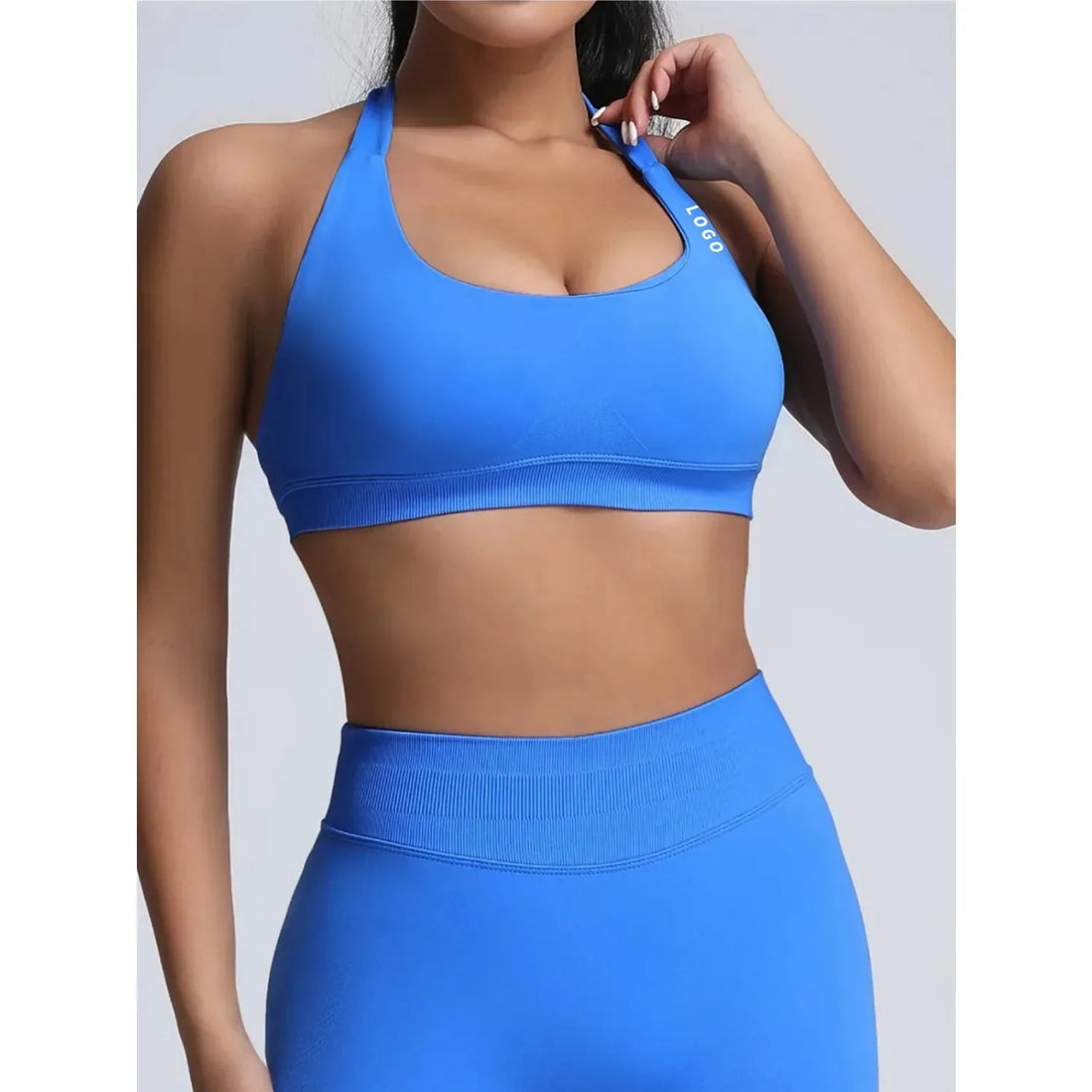 Women's Gym Solid Color Sports Bra Sexy Tight Fitting Backless Seamless with Chest Cushion Vest Exercise Yoga Camisole Top