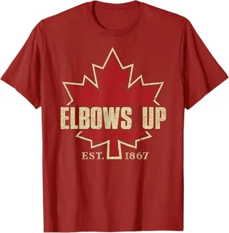 Elbows Up Canada True North Strong Free Proud Canadian T-Shirt Humor Funny Canada Flag Graphic Top Streetwear Clothes Saying Tee - OneLoveCanada