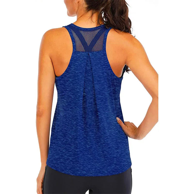 Yoga Shirt Female New Style T-Shirt Loose Fitness Tops Vest Women Sleeveless Sport Tee Quick-Drying Gym Running Workout Blouse - OneLoveCanada