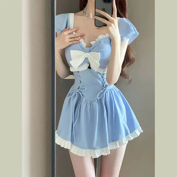 Women's Swimsuit 2025 One-piece Summer New Conservative Belly-covering Sweet Boxer-angle High-end Swimsuit