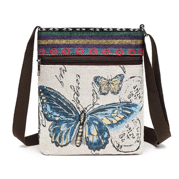 Women's Canvas Handbags Hot Sale Casual Shoulder Bag Owl Embroidered Ethnic Bag Vintage Messenger Bag Ladies Shoulder Bag
