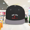 One Love Canada Flat Bill Snapback Cap, Trendy Hat - OneLoveCanada
