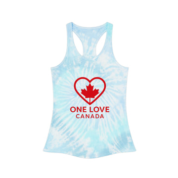 One Love Canada Tie Dye Racerback Tank Top, Summer Fashion - OneLoveCanada