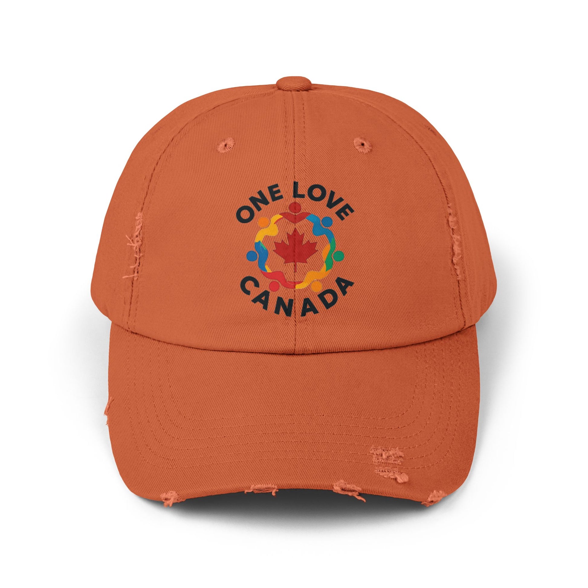 Colorful 'One Love Canada' Unisex Distressed Cap - Casual Style Outdoor Gear - OneLoveCanada