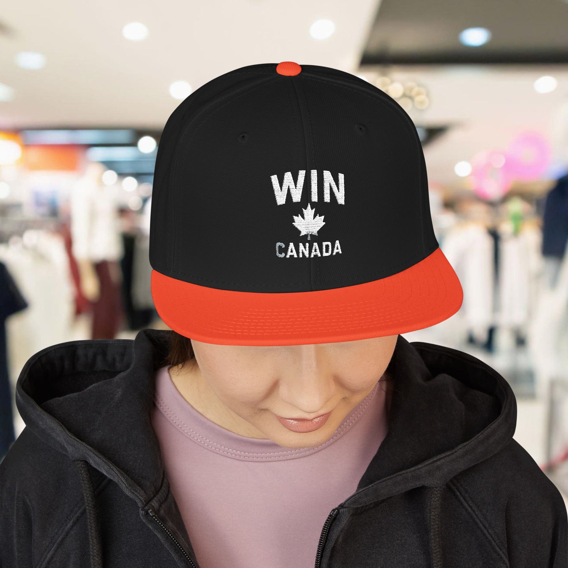 Canadian Pride Snapback Hat | WIN Canada Embroidered Cap - OneLoveCanada