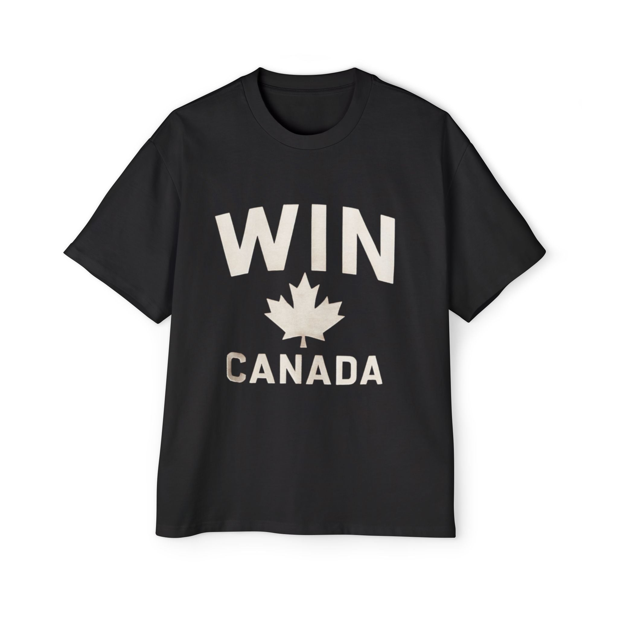 Men's Heavy Oversized Tee: WIN CANADA Graphic T-Shirt - OneLoveCanada