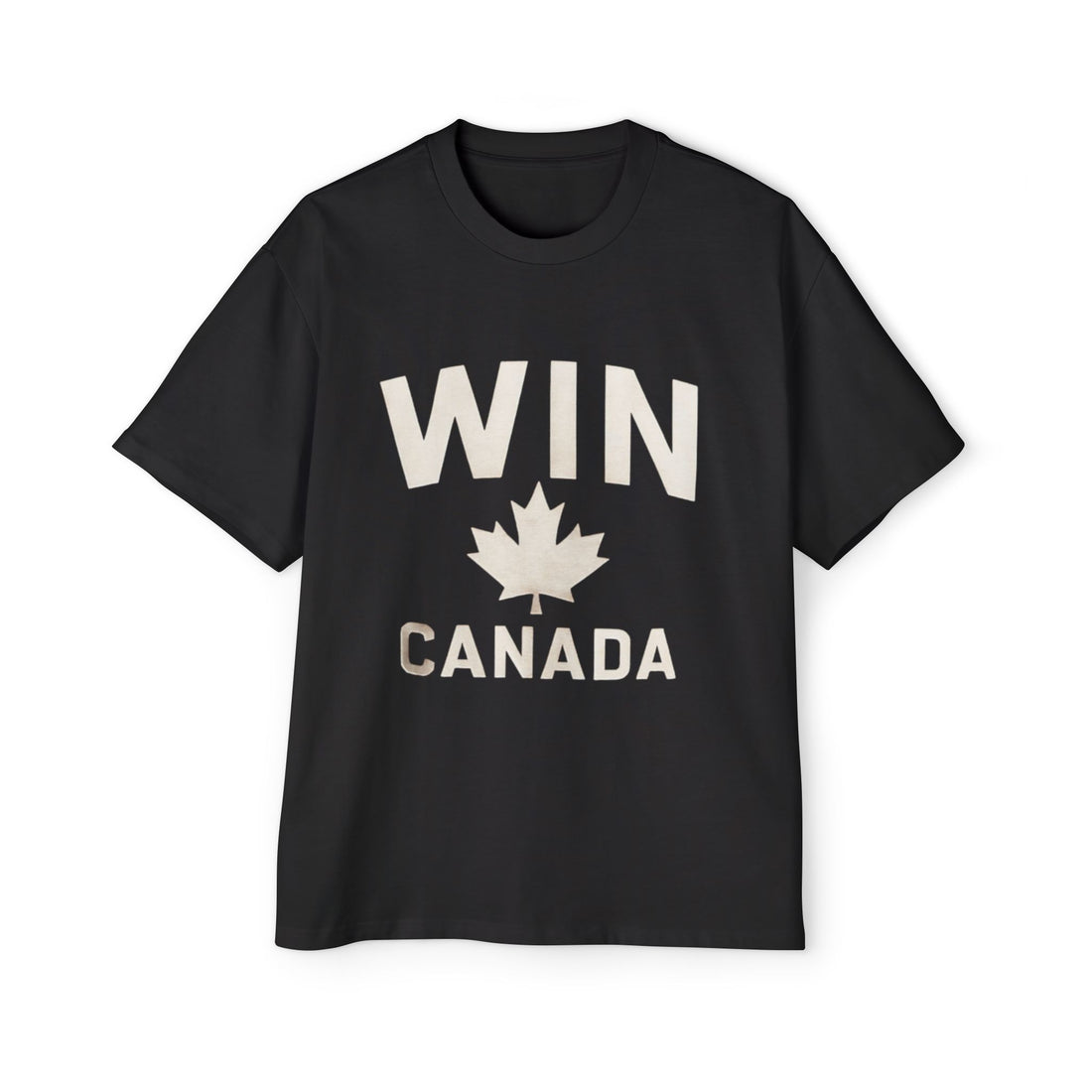 Men's Heavy Oversized Tee: WIN CANADA Graphic T-Shirt - OneLoveCanada