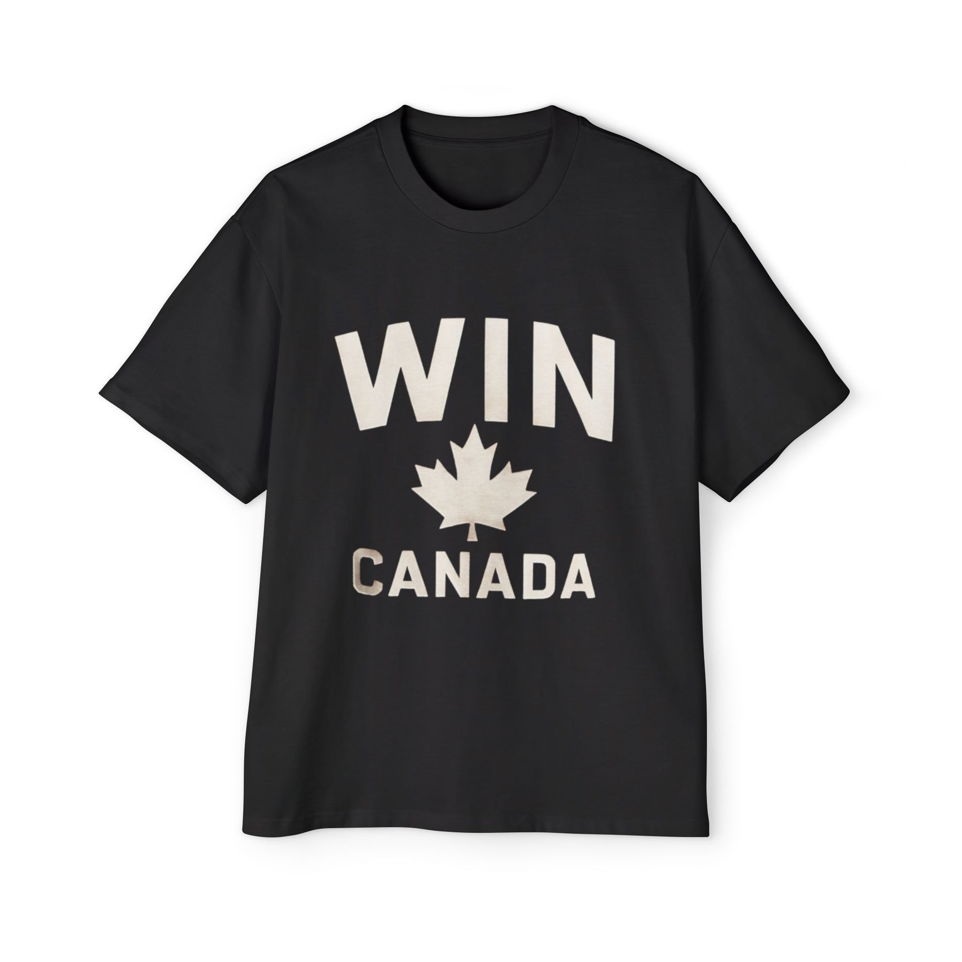 Men's Heavy Oversized Tee: WIN CANADA Graphic T-Shirt - OneLoveCanada