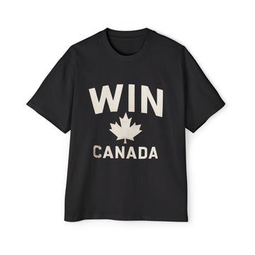 Men's Heavy Oversized Tee: WIN CANADA Graphic T-Shirt - OneLoveCanada