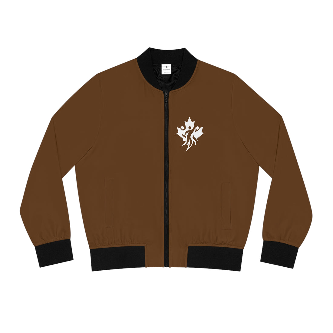 Stylish Women's Bomber Jacket with Leaf Design - OneLoveCanada