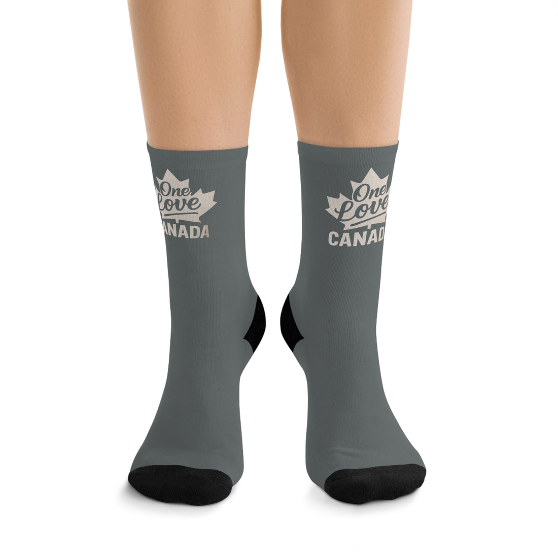 Recycled Poly Socks | Eco-Friendly Canada Love Socks for Outdoor - OneLoveCanada