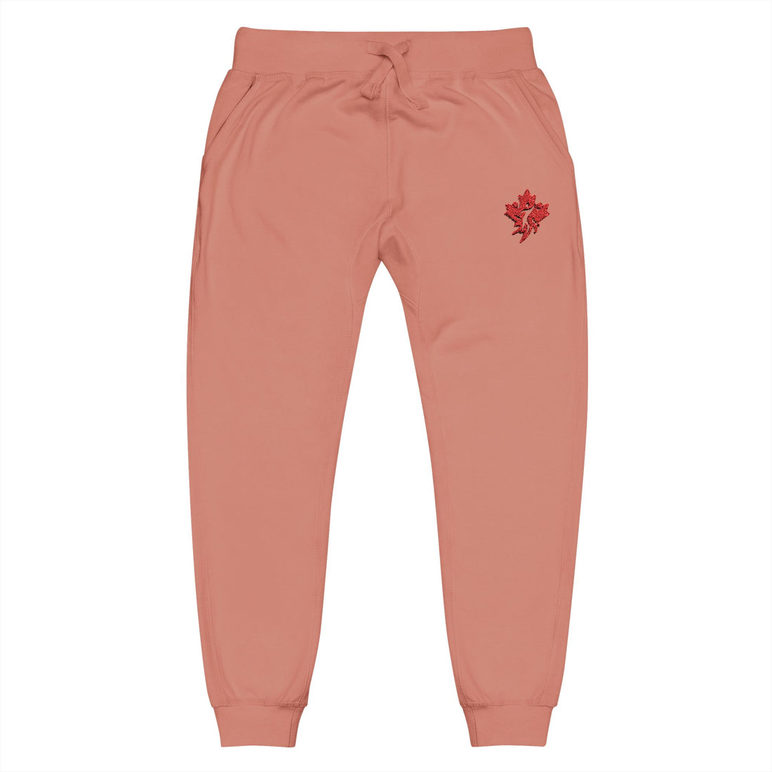 Cozy Embroidered Unisex Fleece Sweatpants, Comfortable Lounge Pants - OneLoveCanada