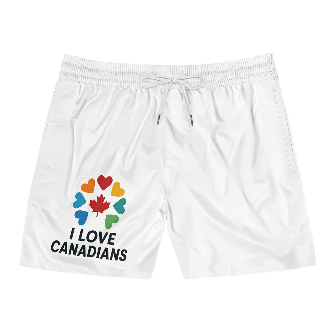 Men's AOP Swim Shorts, I Love Canadians Beachwear - OneLoveCanada