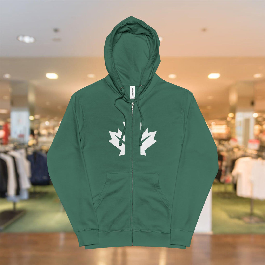 Unisex Fleece Zip Up Hoodie with 'I Love Canadians' Design - OneLoveCanada