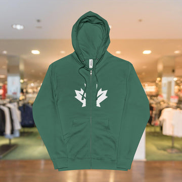Unisex Fleece Zip Up Hoodie with 'I Love Canadians' Design - OneLoveCanada