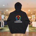 Unisex Fleece Zip Up Hoodie with 'I Love Canadians' Design - OneLoveCanada
