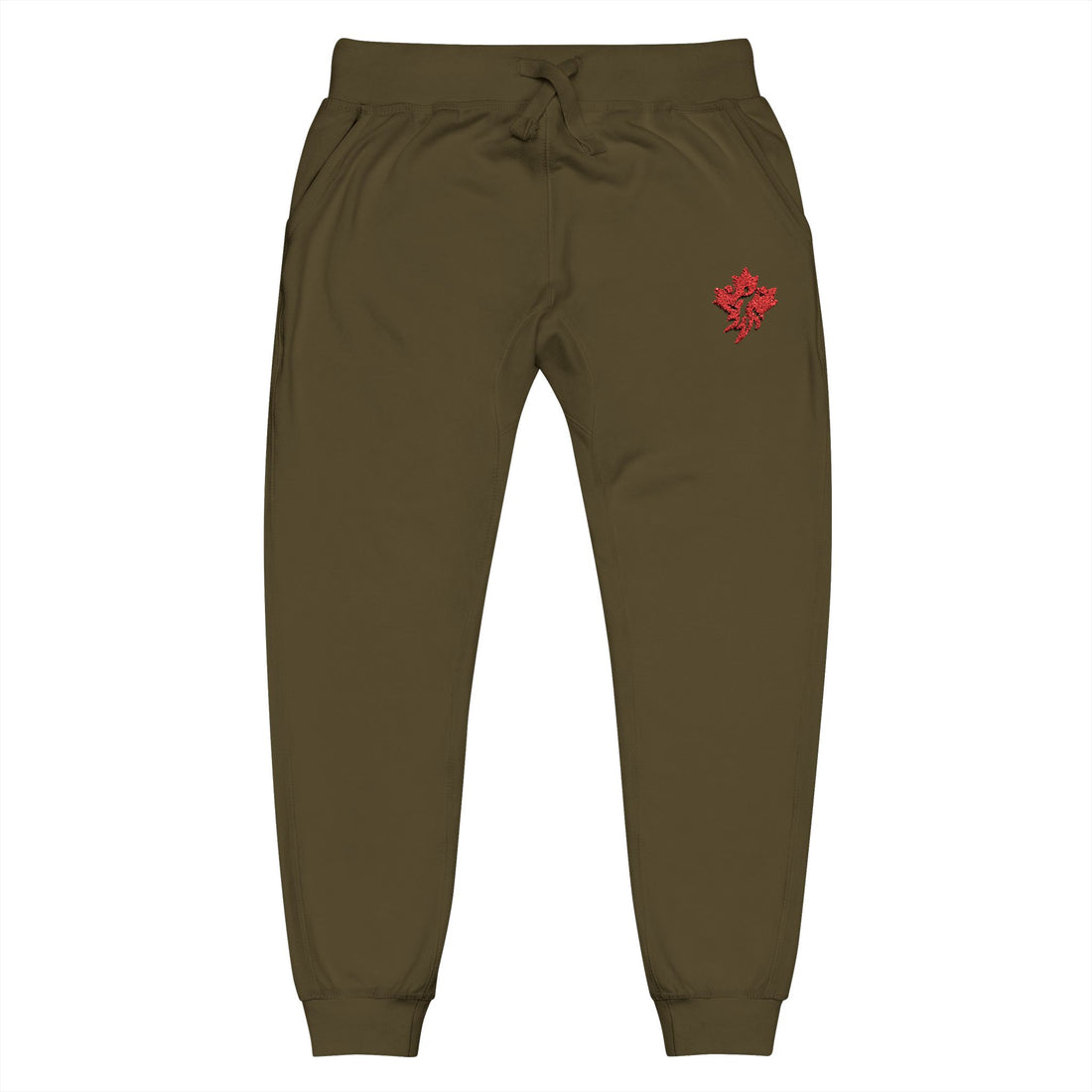 Cozy Embroidered Unisex Fleece Sweatpants, Comfortable Lounge Pants - OneLoveCanada