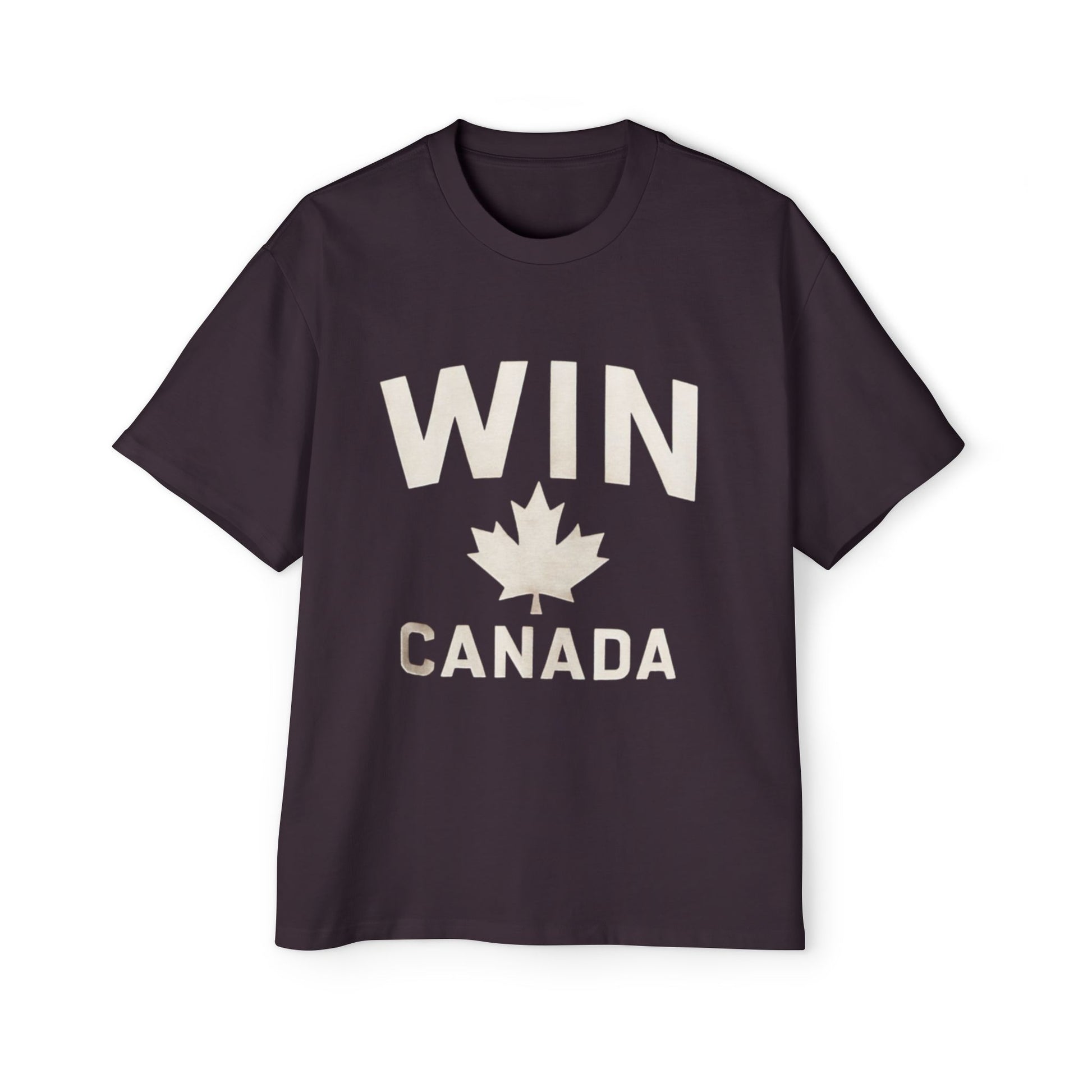 Men's Heavy Oversized Tee: WIN CANADA Graphic T-Shirt - OneLoveCanada
