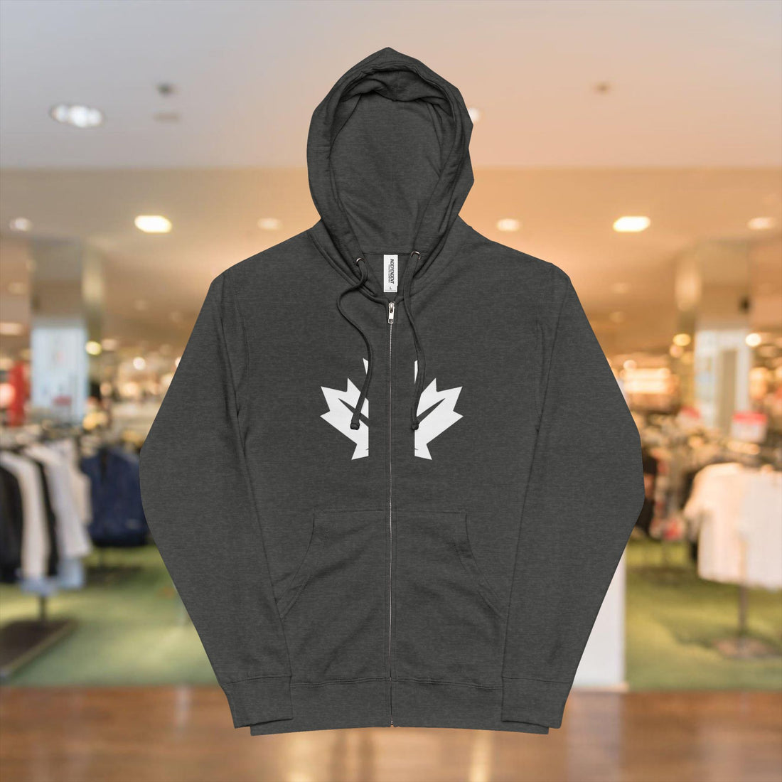 Unisex Fleece Zip Up Hoodie with 'I Love Canadians' Design - OneLoveCanada