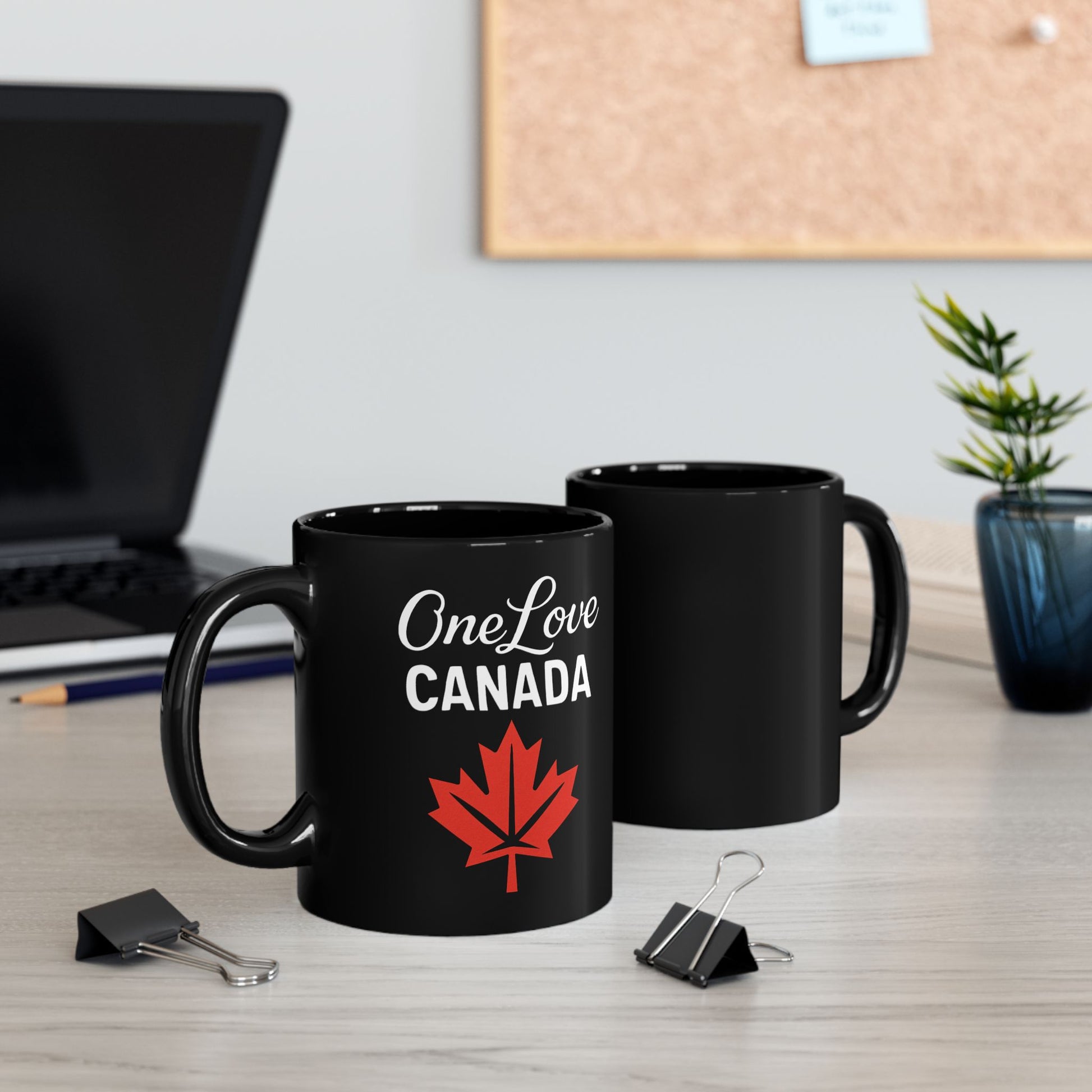 Love Canada Black Mug - 11oz, 15oz | Perfect for Coffee Lovers - OneLoveCanada