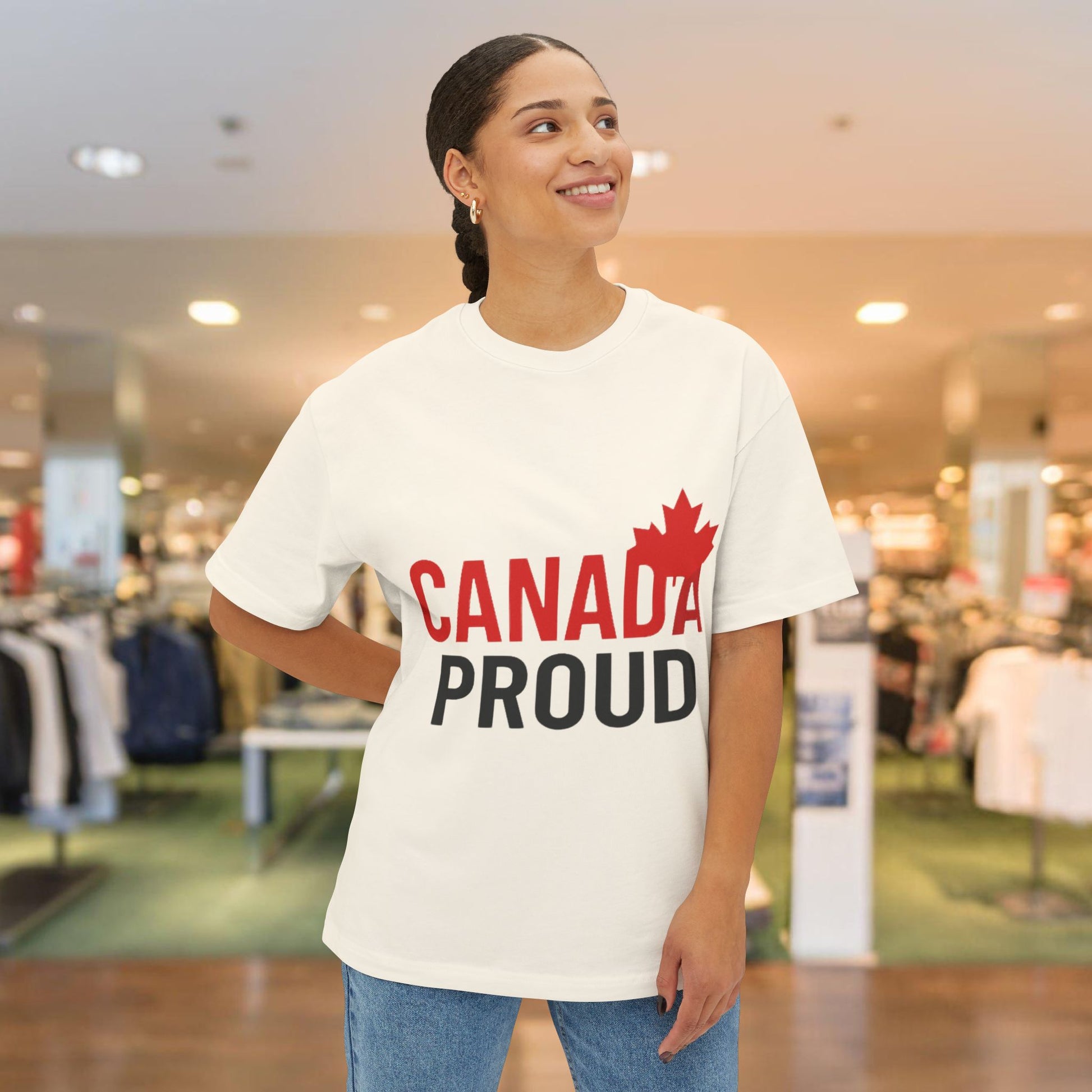 Canada Proud Unisex Oversized Tee - Comfortable Pride Shirt, Casual Wear - OneLoveCanada