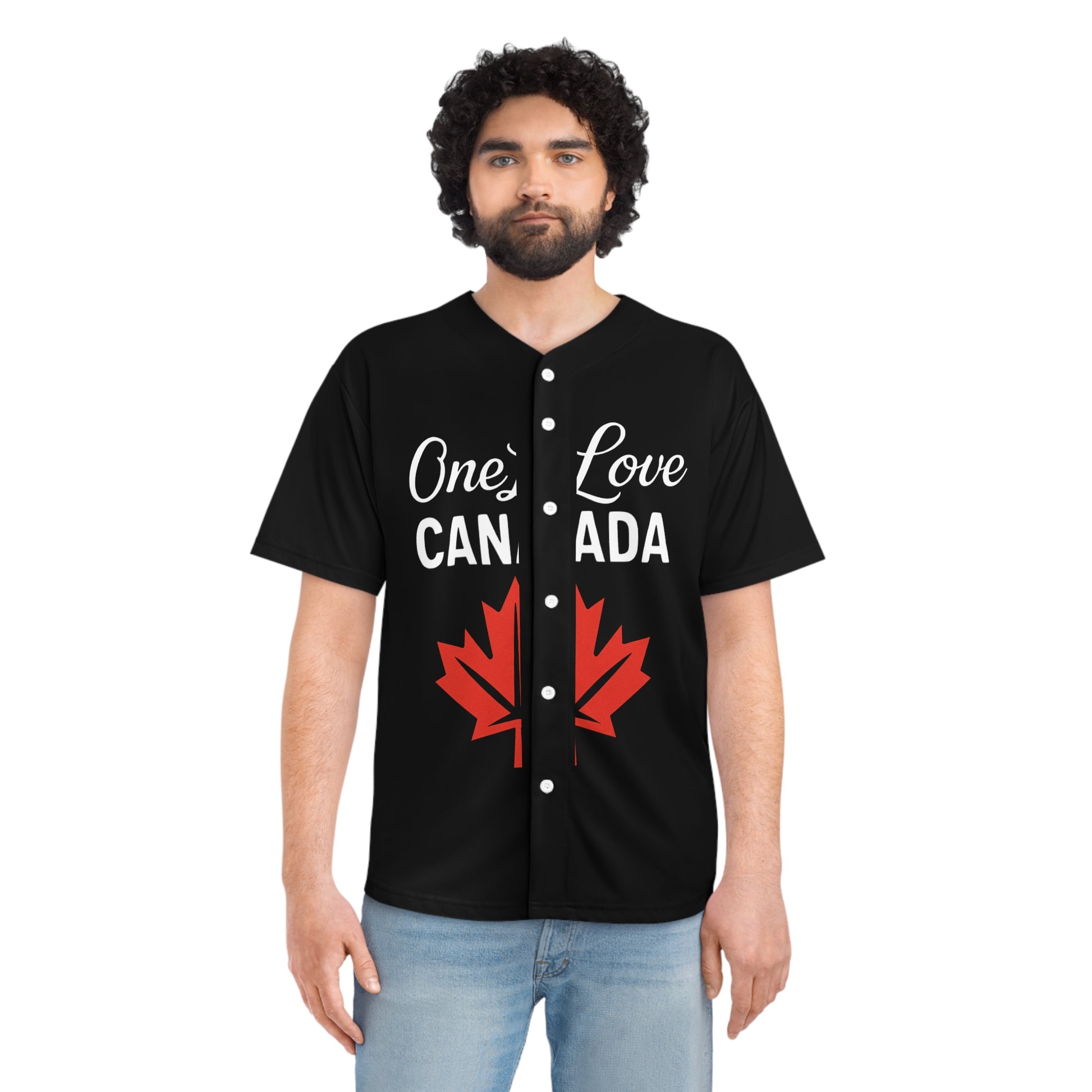 Men's Baseball Jersey with 'One Love Canada' Graphic - OneLoveCanada