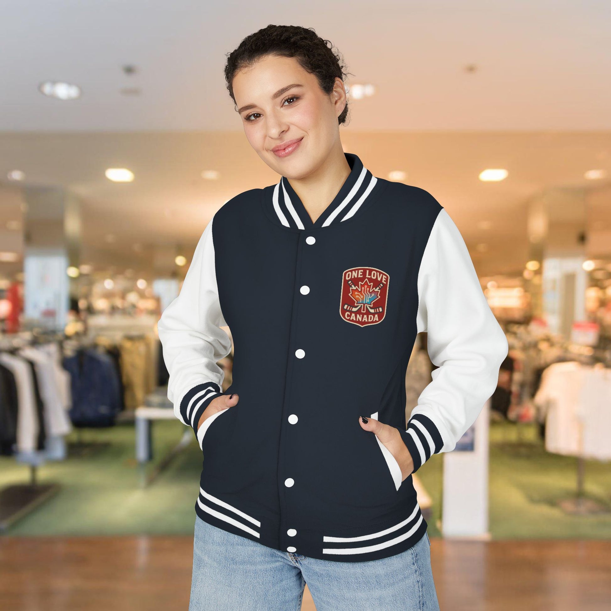 Unisex Heavyweight Letterman Jacket - One Love Canada, Casual Sportswear - OneLoveCanada