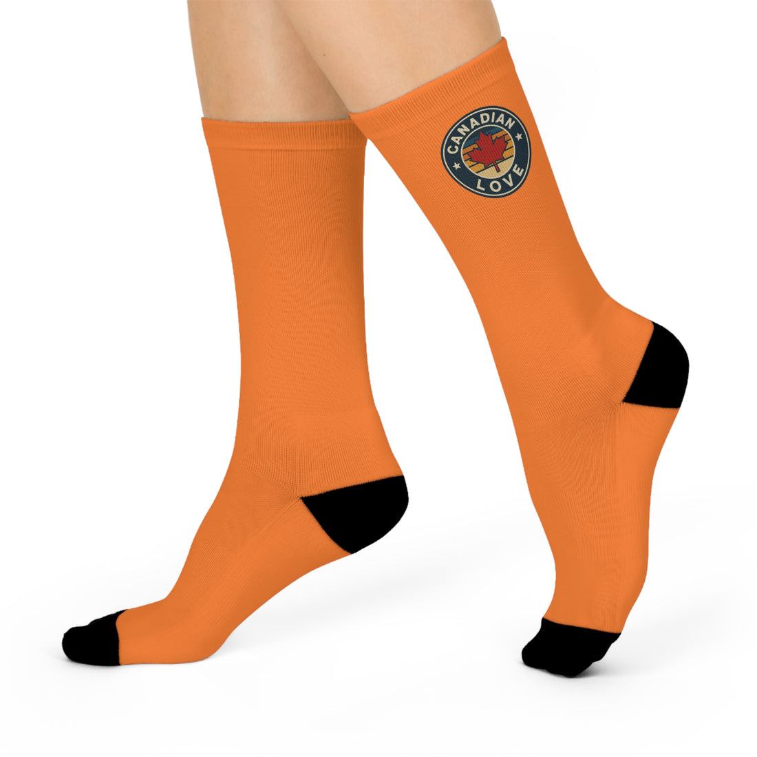 Cushioned Crew Socks - Cozy Orange Socks for Comfort - OneLoveCanada
