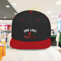 One Love Canada Flat Bill Snapback Cap, Trendy Hat - OneLoveCanada
