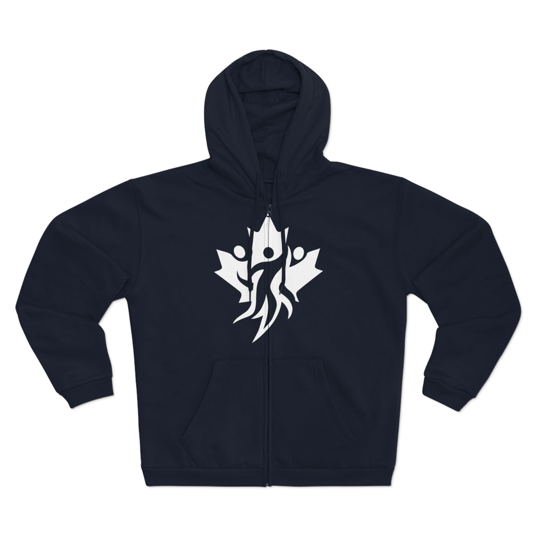 Cozy Unisex Hooded Zip Sweatshirt with Bold Graphic Design - OneLoveCanada