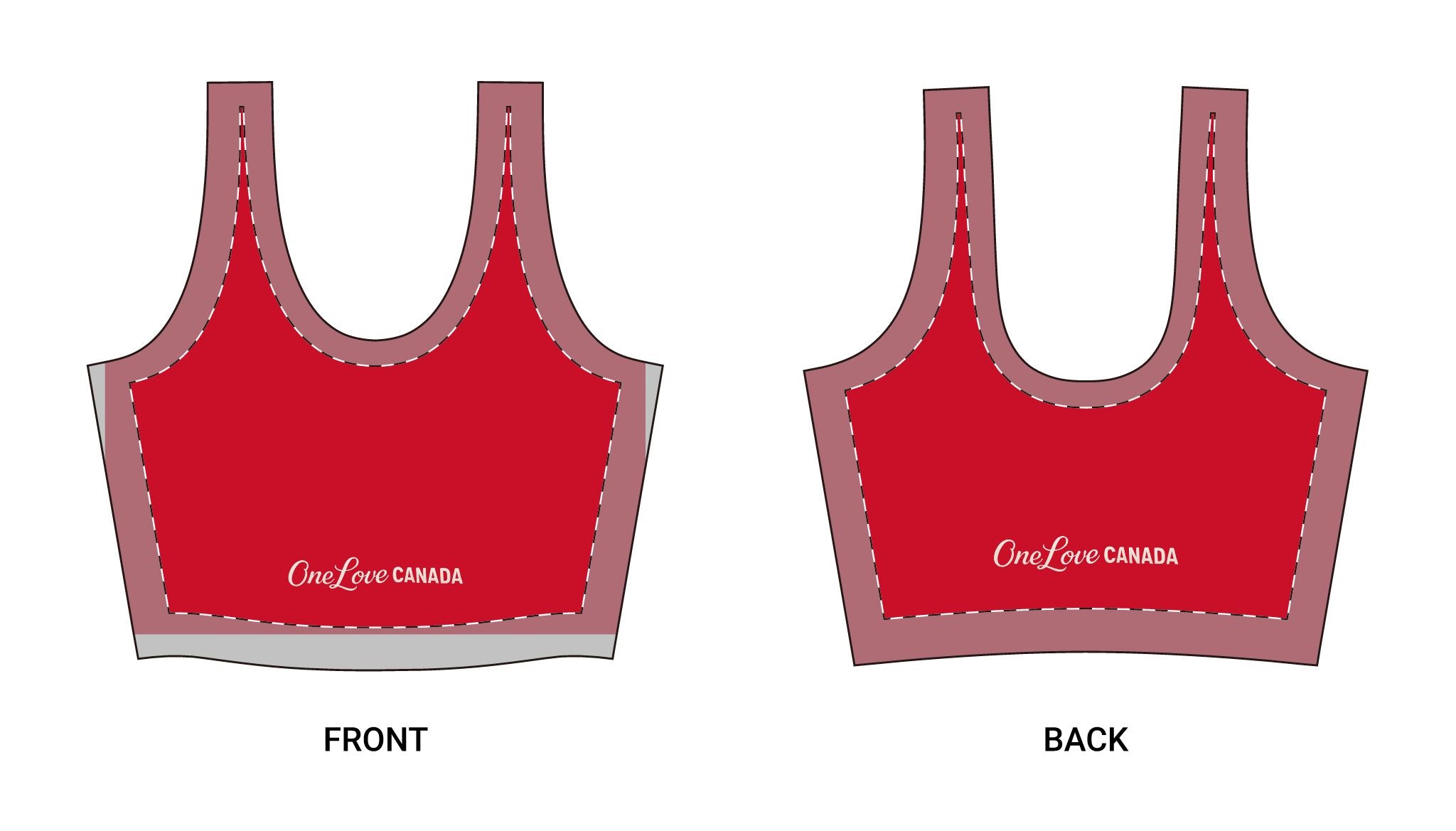 Red Canada Sports Bra - Athletic Wear - OneLoveCanada