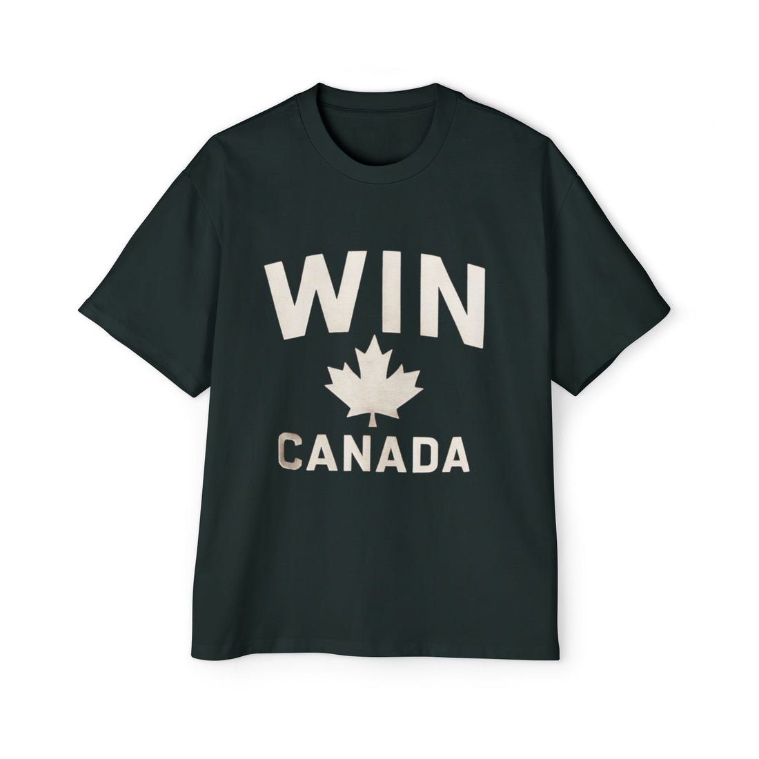 Men's Heavy Oversized Tee: WIN CANADA Graphic T-Shirt - OneLoveCanada
