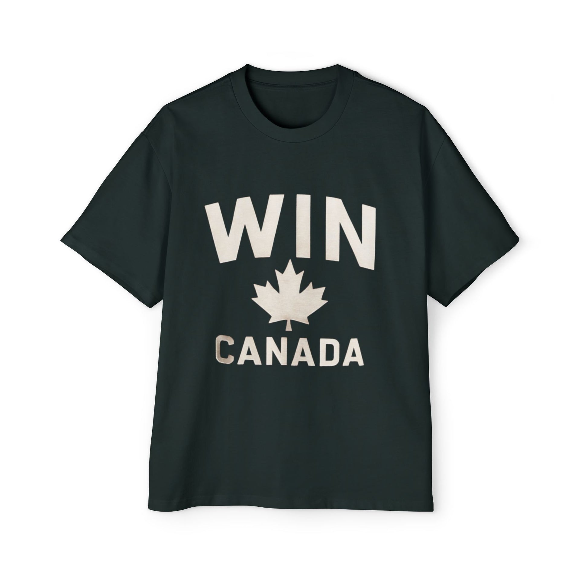 Men's Heavy Oversized Tee: WIN CANADA Graphic T-Shirt - OneLoveCanada