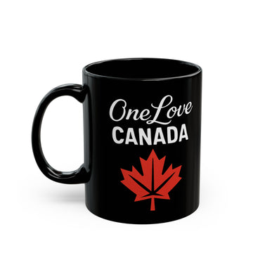 Love Canada Black Mug - 11oz, 15oz | Perfect for Coffee Lovers - OneLoveCanada