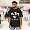 Men's Heavy Oversized Tee: WIN CANADA Graphic T-Shirt - OneLoveCanada