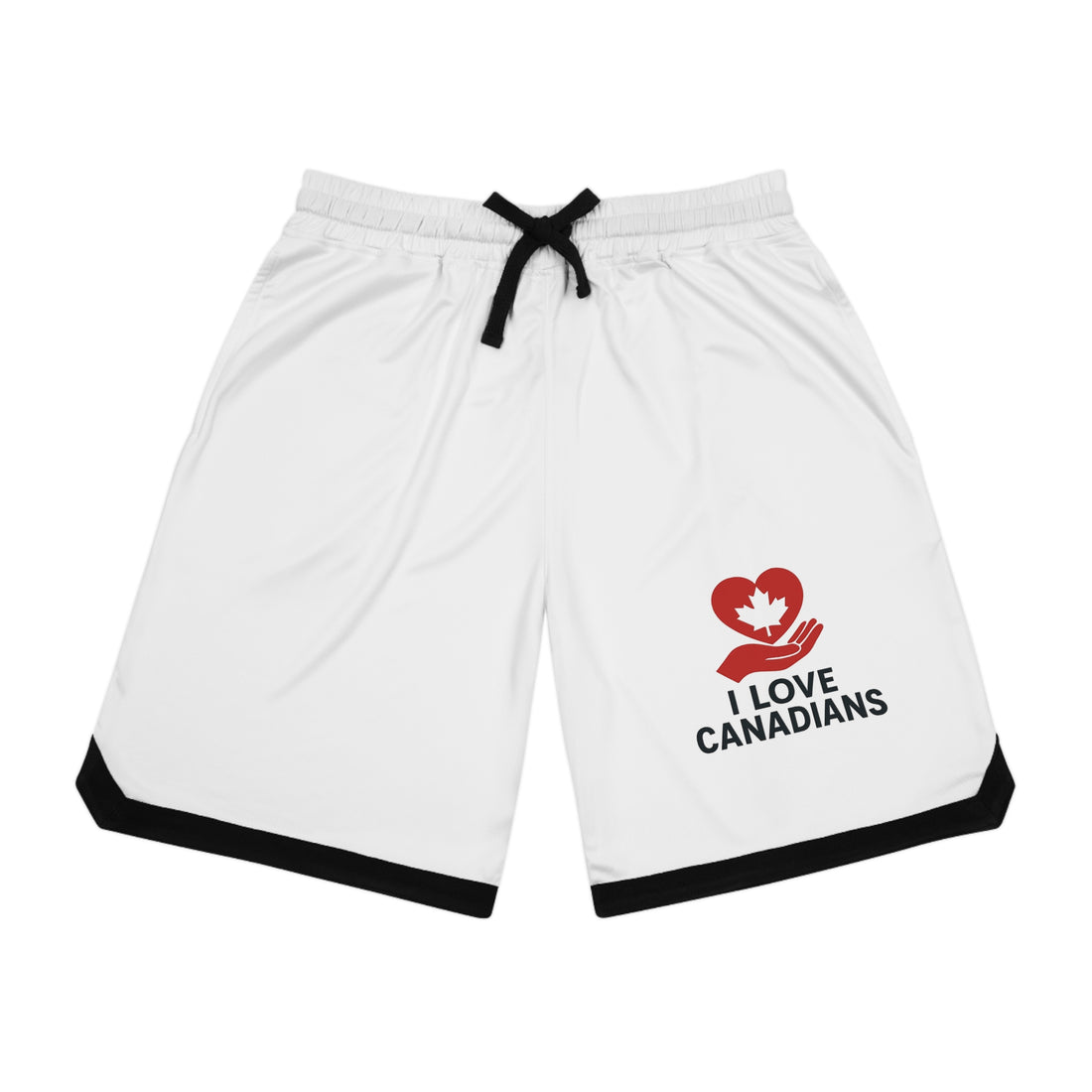 Stylish Basketball Rib Shorts with 'I Love Canadians' Sports - OneLoveCanada