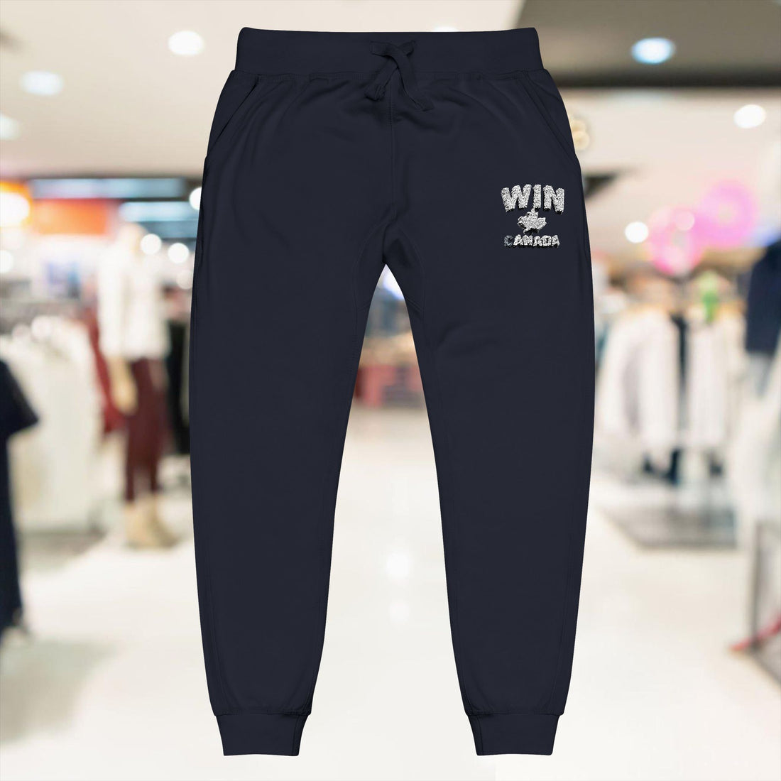 Cozy Embroidered Fleece Sweatpants, Unisex Lounge Wear - OneLoveCanada