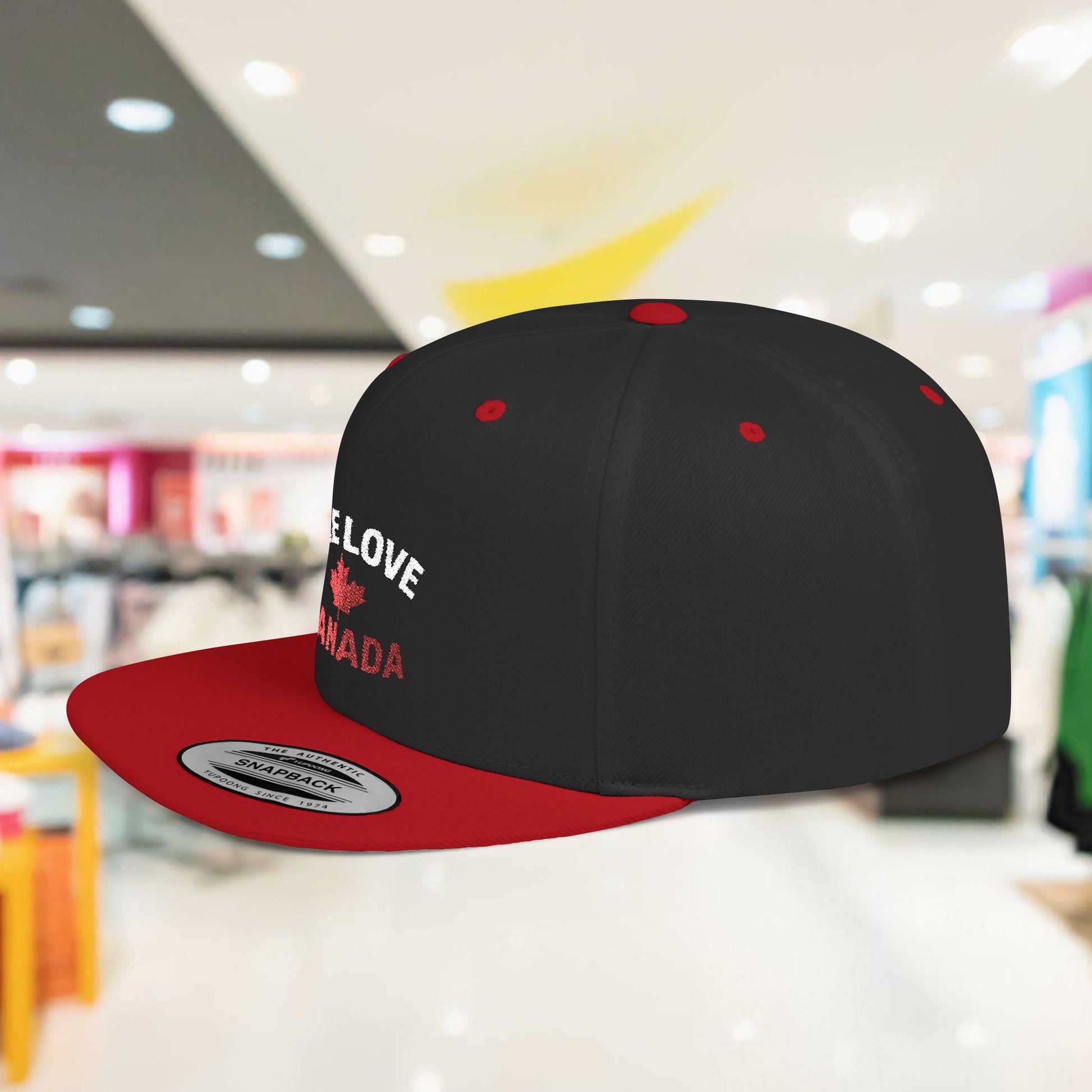 One Love Canada Flat Bill Snapback Cap, Trendy Hat - OneLoveCanada