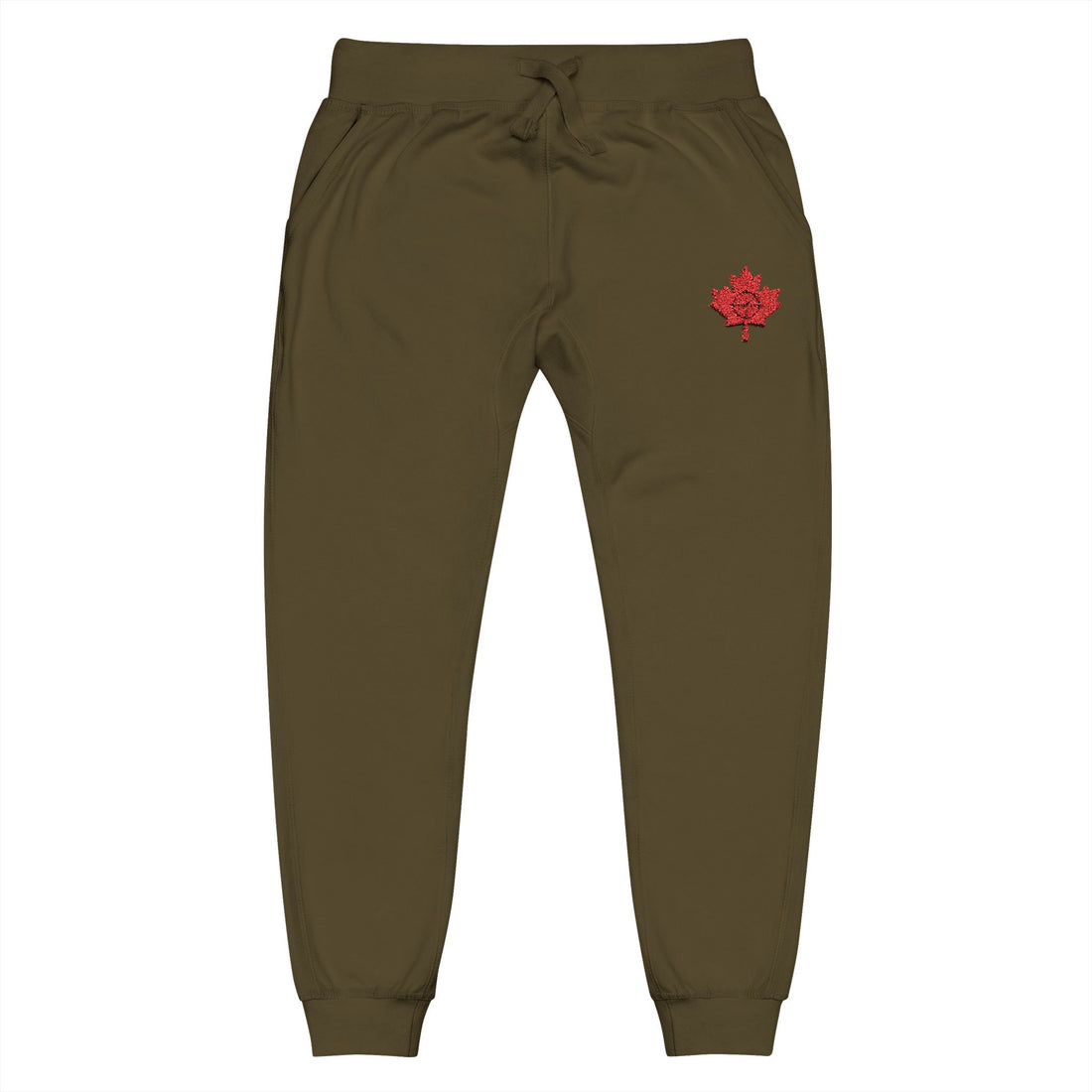 Cozy Unisex Fleece Sweatpants with Embroidered Design - OneLoveCanada