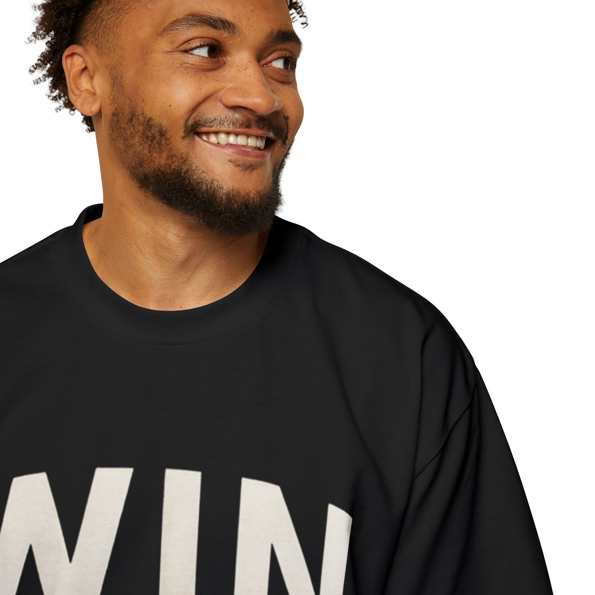 Men's Heavy Oversized Tee: WIN CANADA Graphic T-Shirt - OneLoveCanada