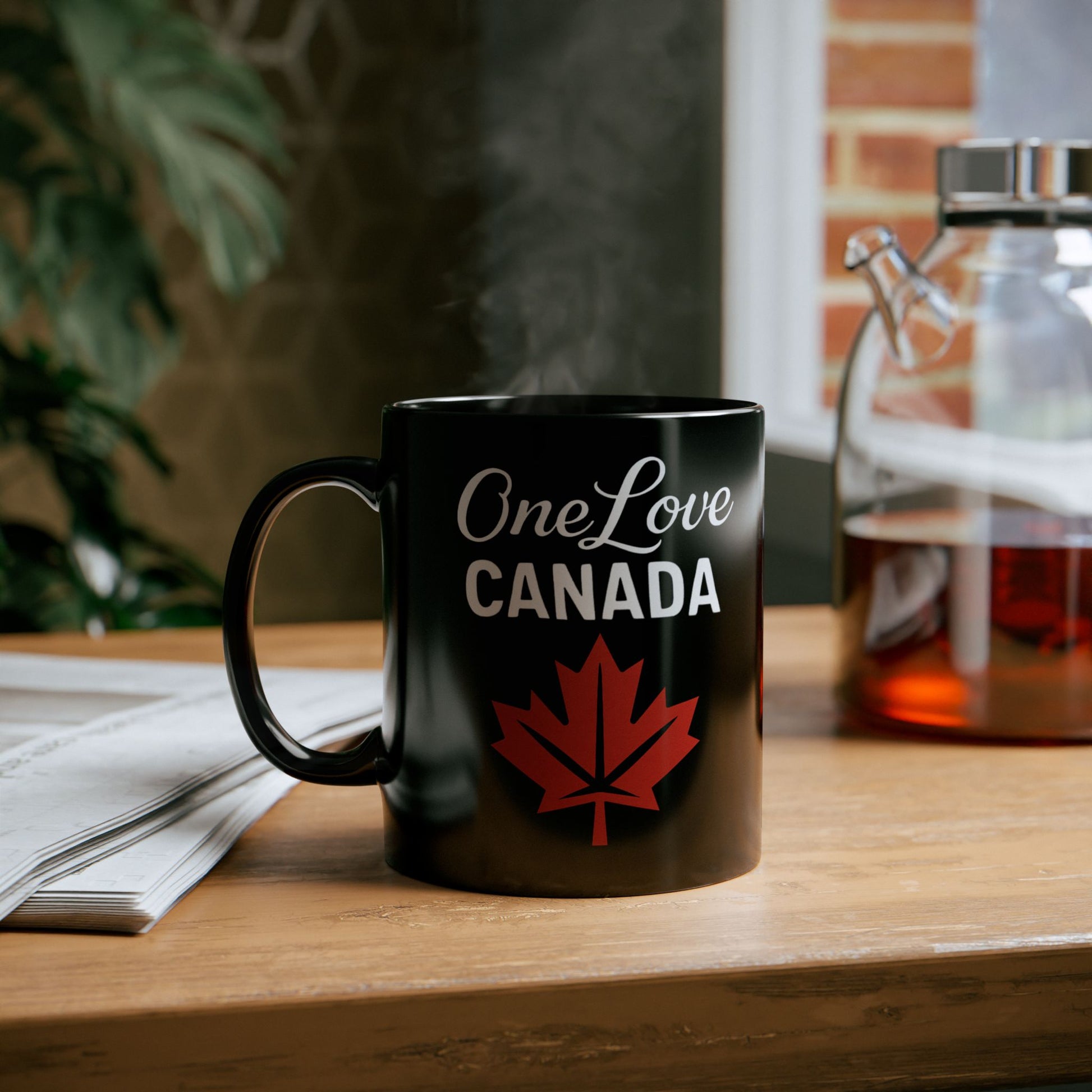 Love Canada Black Mug - 11oz, 15oz | Perfect for Coffee Lovers - OneLoveCanada