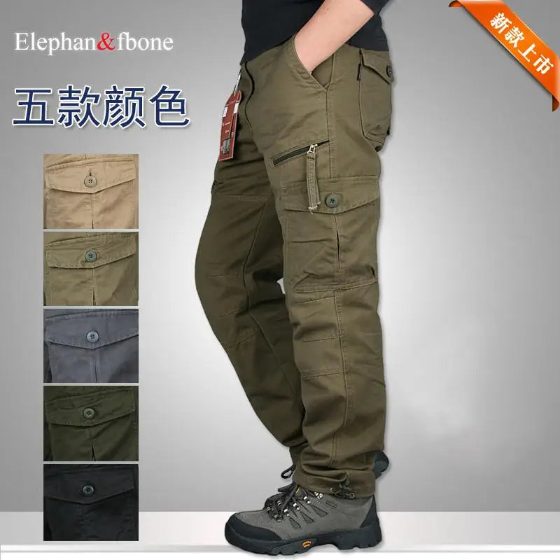 Big Size Men's Tactical Trousers Loose Casual Pants Running Overalls Men's Sweatpants Sports Hiking Outdoor Clothes Work Pants