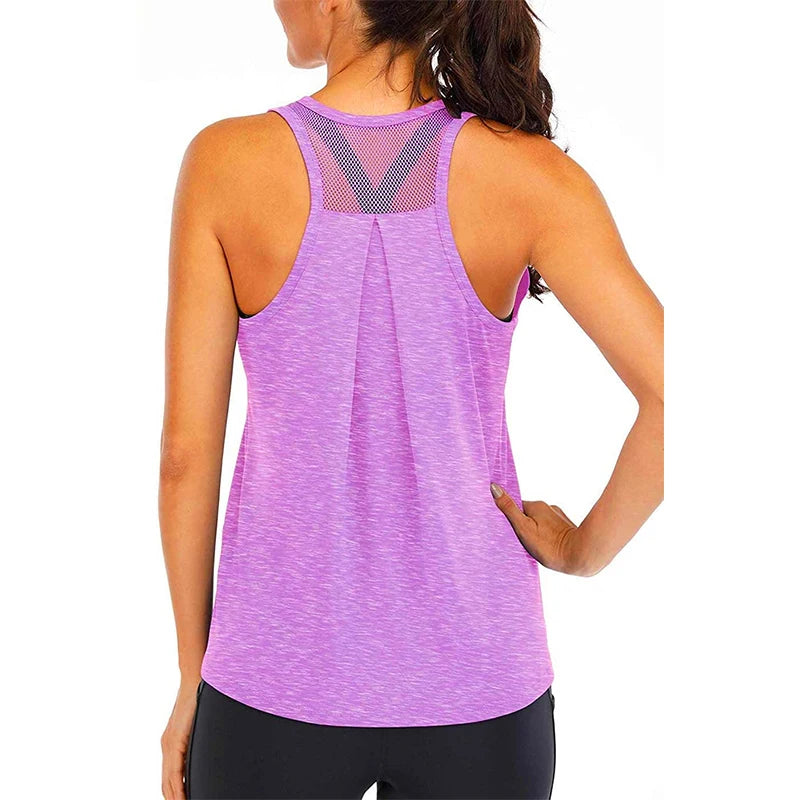 Yoga Shirt Female New Style T-Shirt Loose Fitness Tops Vest Women Sleeveless Sport Tee Quick-Drying Gym Running Workout Blouse - OneLoveCanada