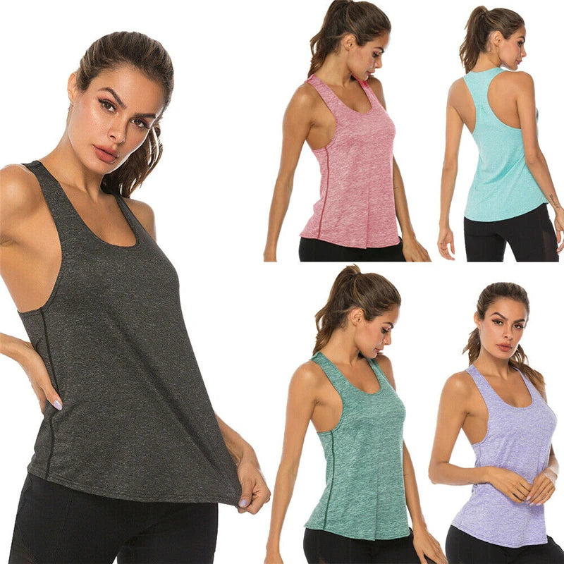 Gym Fitness Vest Women Sleeveless Workout Tank Yoga Shirt Tops For Women Fitness Jogging Yoga Tank Shirt
