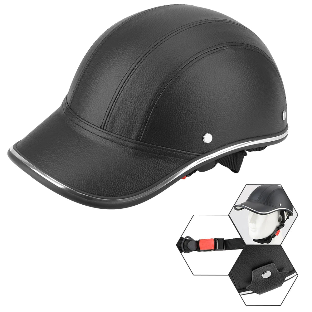 Baseball Cap Style Safety Hard Hat For Cafe Racer Chopper Scooter Motorcycle Half Helmet