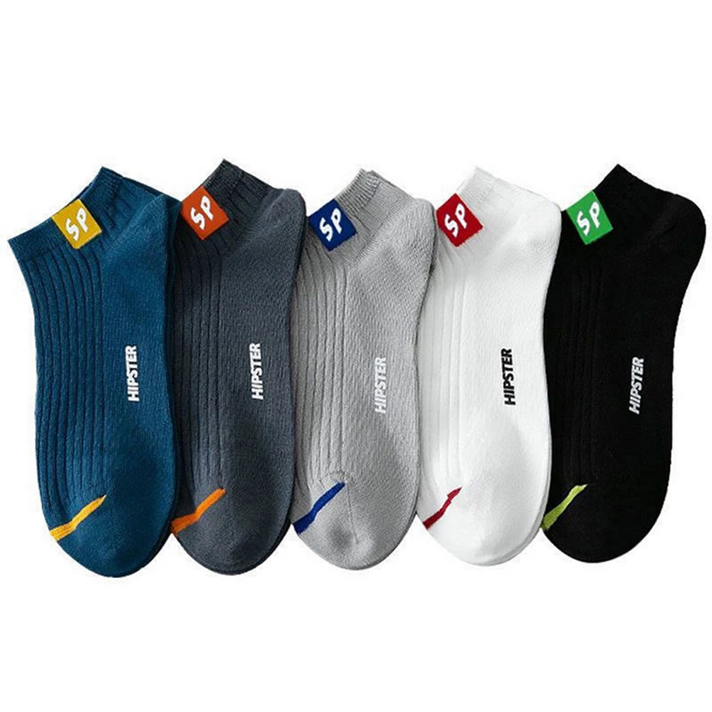 5/10 Pairs Men Socks High-Quality Spring and AutumnThickened Breathable Boat Socks Low Cut Shallow Mouth Socks Men Casual Socks